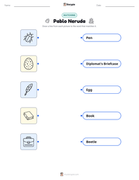 Pablo Neruda printable worksheet preview