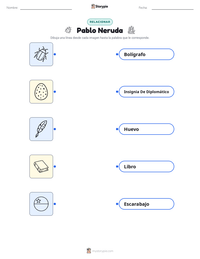 Vista previa de la hoja de trabajo imprimible de Pablo Neruda