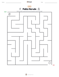 Pablo Neruda printable worksheet preview