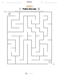 Aperçu de la feuille de travail imprimable Pablo Neruda