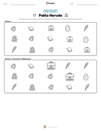 Pablo Neruda printable worksheet preview