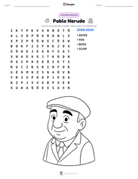 Pablo Neruda afdrukbare werkblad voorbeeld