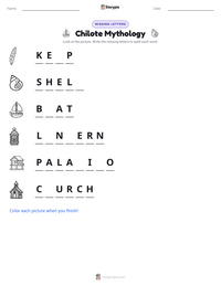 Chilote Mythology printable worksheet preview