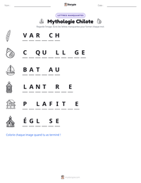 Aperçu de la feuille de travail imprimable Mythologie Chilote