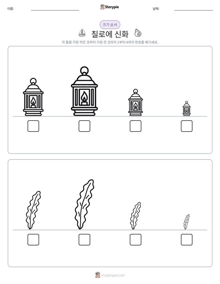 크기 순서