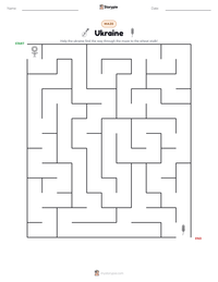 Ukraine printable worksheet preview