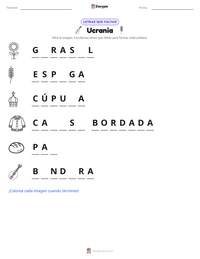 Vista previa de la hoja de trabajo imprimible de Ucrania
