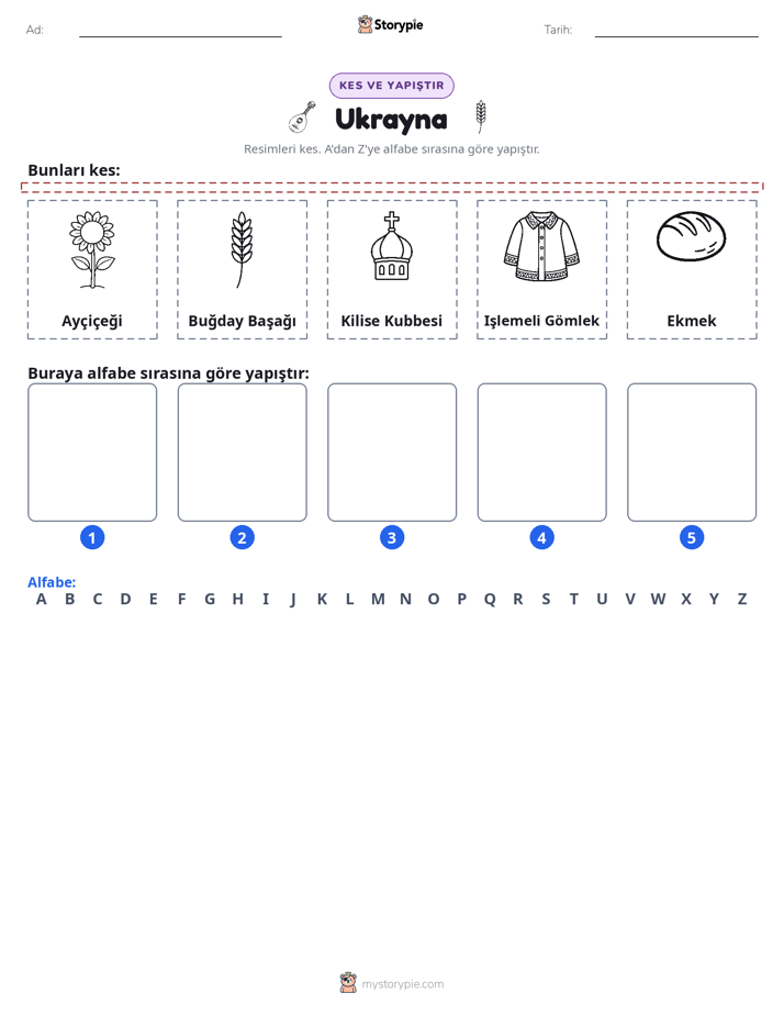 Kes & Yapıştır Alfabe