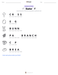 Easter printable worksheet preview