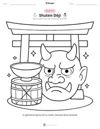 Shuten Dōji druckbare Arbeitsblatt Vorschau