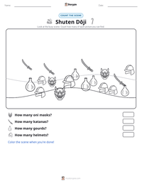 Shuten Dōji printable worksheet preview