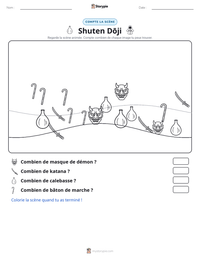 Aperçu de la feuille de travail imprimable Shuten Dōji