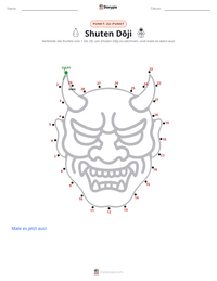 Shuten Dōji druckbare Arbeitsblatt Vorschau