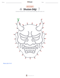 Shuten Dōji printable worksheet preview
