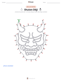 Vista previa de la hoja de trabajo imprimible de Shuten Dōji