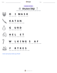 Shuten Dōji printable worksheet preview