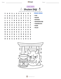 Shuten Dōji druckbare Arbeitsblatt Vorschau