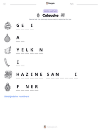 Caleuche yazdırılabilir çalışma sayfası önizlemesi