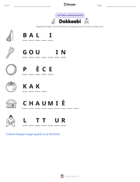 Aperçu de la feuille de travail imprimable Dokkaebi