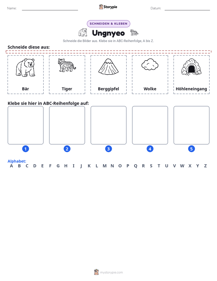 Schneiden & Einfügen Alphabet