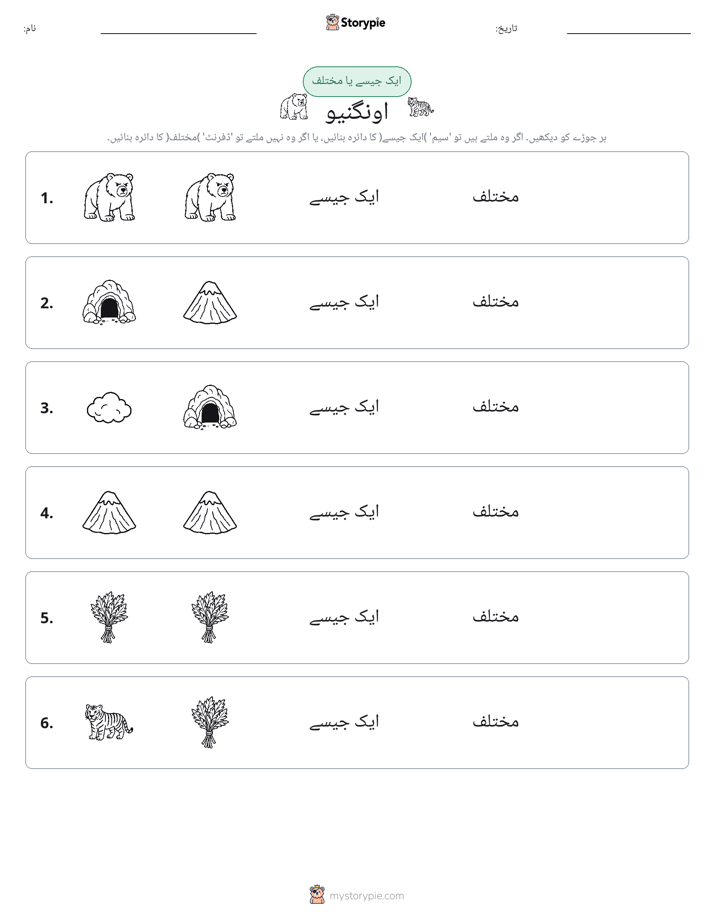 ایک جیسا یا مختلف