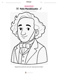 Felix Mendelssohn yazdırılabilir çalışma sayfası önizlemesi