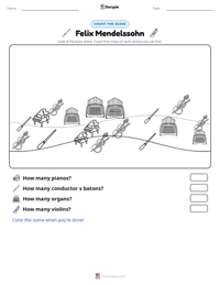 Felix Mendelssohn printable worksheet preview