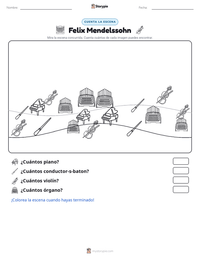 Vista previa de la hoja de trabajo imprimible de Felix Mendelssohn