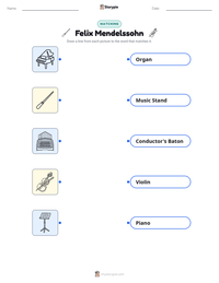 Felix Mendelssohn printable worksheet preview