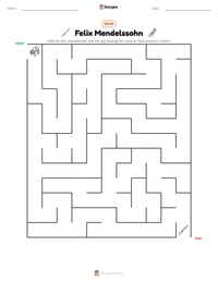 Felix Mendelssohn printable worksheet preview