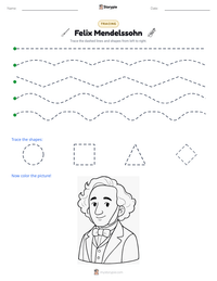 Felix Mendelssohn printable worksheet preview