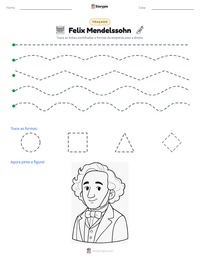 Prévia da folha de atividades imprimível Felix Mendelssohn