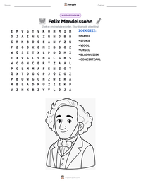 Felix Mendelssohn afdrukbare werkblad voorbeeld