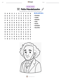 Felix Mendelssohn yazdırılabilir çalışma sayfası önizlemesi