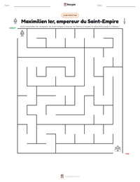 Aperçu de la feuille de travail imprimable Maximilien Ier, empereur du Saint-Empire