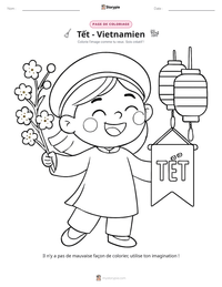 Aperçu de la feuille de travail imprimable Tết - Vietnamien