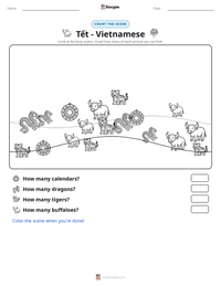 Tết - Vietnamese printable worksheet preview