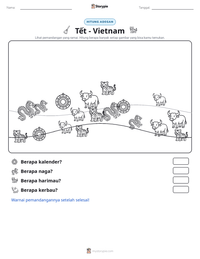 Prabaca lembar kerja cetak Tết - Vietnam