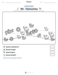 Anteprima della scheda stampabile di Tết - Vietnamita