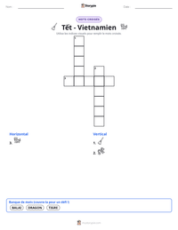 Aperçu de la feuille de travail imprimable Tết - Vietnamien