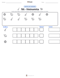 Vista previa de la hoja de trabajo imprimible de Tết - Vietnamita