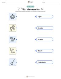 Vista previa de la hoja de trabajo imprimible de Tết - Vietnamita
