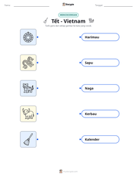 Prabaca lembar kerja cetak Tết - Vietnam