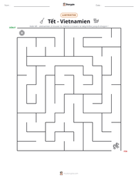 Aperçu de la feuille de travail imprimable Tết - Vietnamien