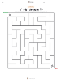 Tết - Vietnam yazdırılabilir çalışma sayfası önizlemesi
