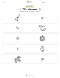 Prabaca lembar kerja cetak Tết - Vietnam