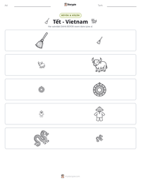 Tết - Vietnam yazdırılabilir çalışma sayfası önizlemesi