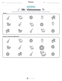 Tết - Vietnamese printable worksheet preview
