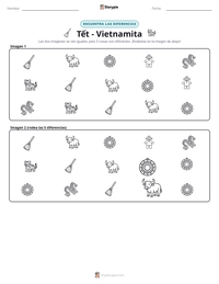 Vista previa de la hoja de trabajo imprimible de Tết - Vietnamita