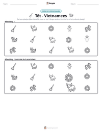 Tết - Vietnamees afdrukbare werkblad voorbeeld